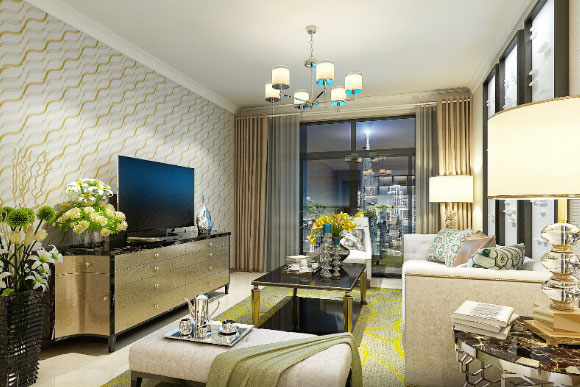 有点轻奢感的现代风格两房装修设计，无门衣柜效果真不错！