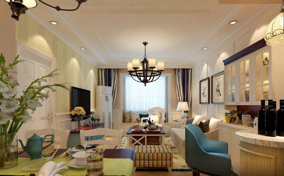 个性时尚的90㎡简美风格装修设计，有些紧凑却很舒适，喜欢吗？