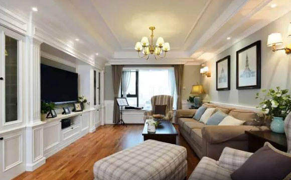 现代美式风格别墅装修太漂亮了，电视背景墙装修十分大气！