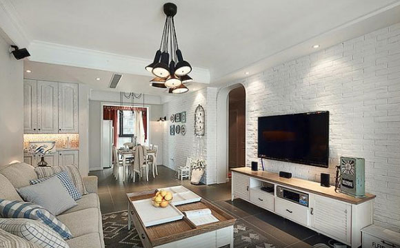 有点混搭的120㎡三房装修特别耐看,深灰色地面砖你能接受吗?