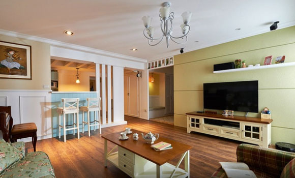 田园风格三房装修清新自然,客厅装卡座很温馨,全屋真漂亮!