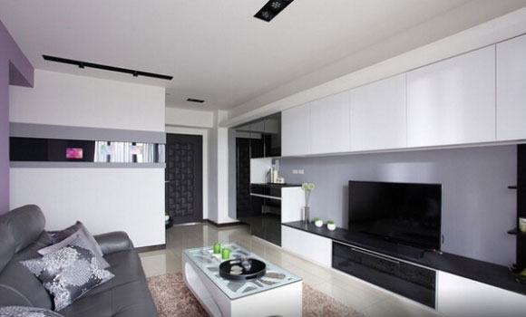 86㎡简约风格两房装修很温馨，鞋柜电视柜一体式设计真好看！