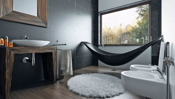 这才是浴室和卫生间的区别，设计大胆、时尚前卫的浴室装修！