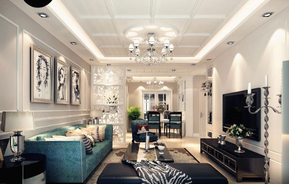 色彩对比强烈的简约欧式风格装修设计，卧室衣柜这样装真不错！