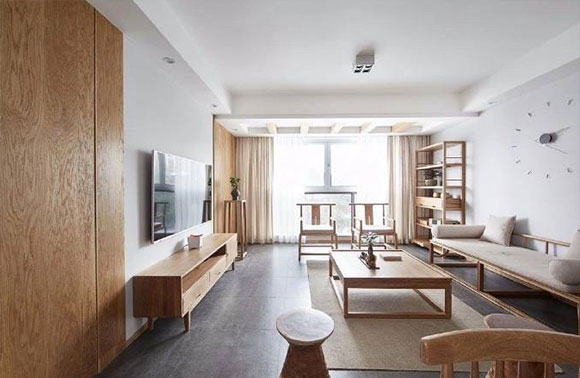 温润有质感的原木简约风格装修,打通阳台这样装真心实用!