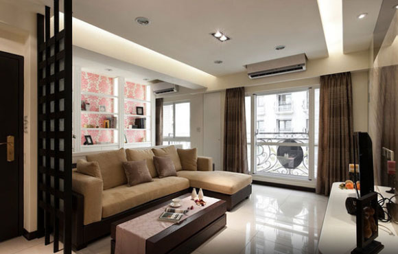 简约风格两房装修很温馨,沙发后隔出小书房真实用,都夸我机智!