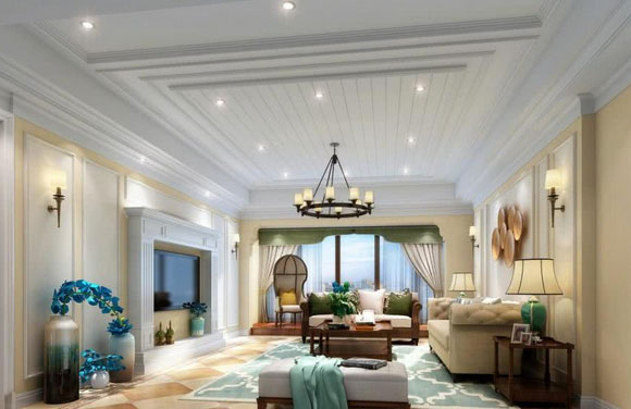 超好看的客厅装修设计，简约美式风格真大气，你家装修用得上！