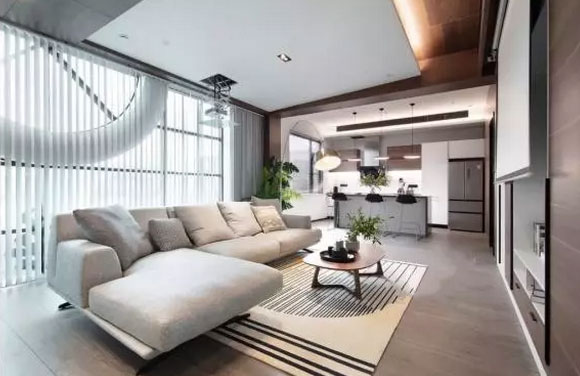 没有吊顶的客厅装修,照样可以很高级!空间通透,住着更舒服!