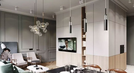 现代美式风格装修的小户型，空间布局太另类，整体效果却很不错！