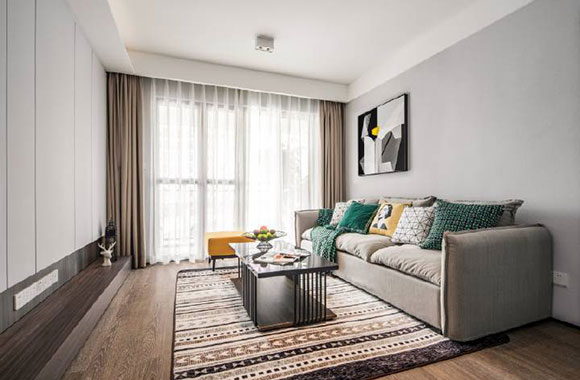 同事家简约风格装修真好看，电视背景墙这样设计简洁又大气！