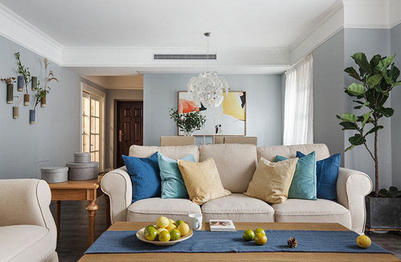 空间紧凑的小两房装修很温馨,文化石电视背景墙装修真有个性!