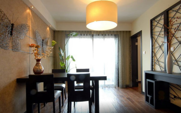 简约新中式风格三房装修,客厅放个箱子真少见!墙面装饰更个性!