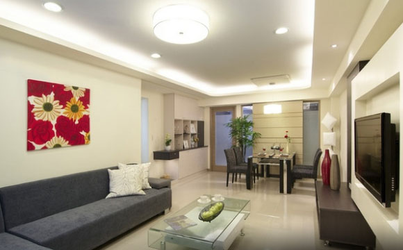 现代风格三房装修很简洁，电视背景墙设计真漂亮！全屋很实用！