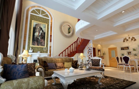 简欧风格别墅装修设计，大气时尚又不乏优雅的华丽美感！