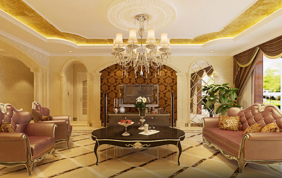 华丽的欧式风格装修设计，高贵奢华的空间，到达人生巅峰！