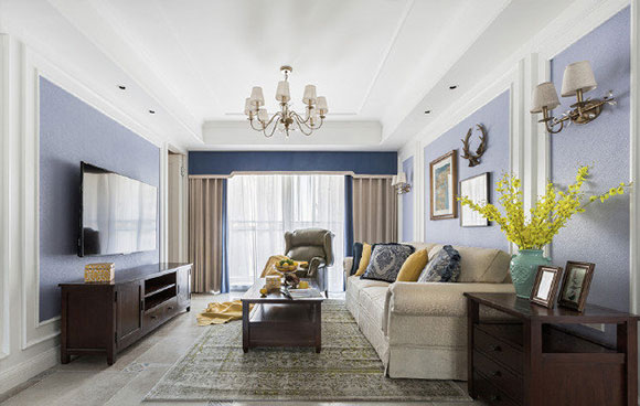 柔美浪漫的现代美式风格装修，效果淳朴特别亲切，全屋很温馨！