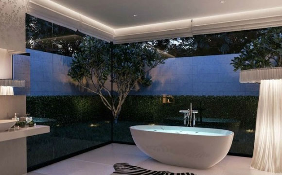 浴室面积够大那就这样装修,效果很大气,享受舒适家居生活!