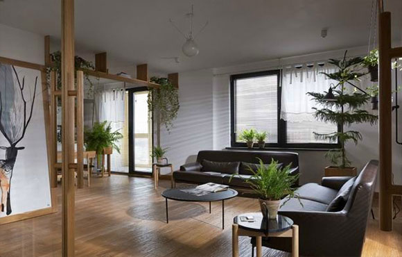 设计简洁却很有个性的小户型装修，餐桌包进厨房真实用！