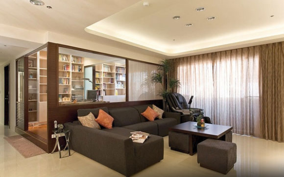 很大气的现代风格装修，卧室软膜天花很有特色！全屋真漂亮！