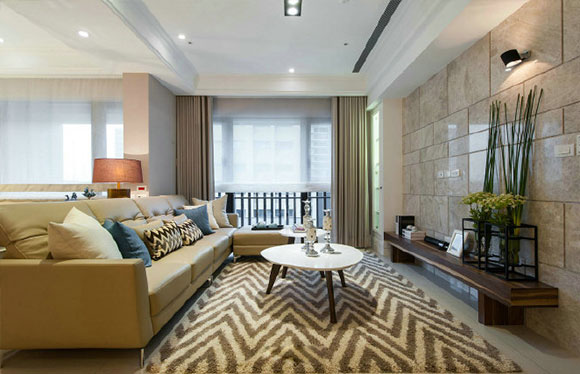 128㎡现代风格三房装修，客厅隔出小书房很实用，全屋真漂亮！