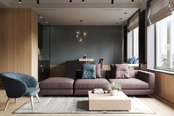 灰色与原木色的碰撞，营造现代时尚家居空间，品位优雅格调！
