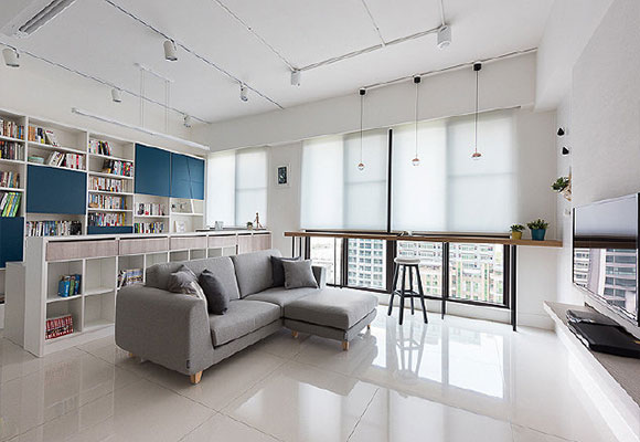 同事家装修效果简洁,却很舒服,客厅窗台下装块板子真实用!