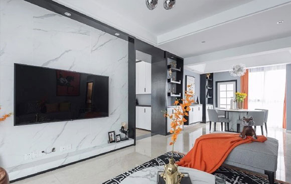 电视背景墙下不放电视柜,客厅装修这样做,简洁大方很有档次!