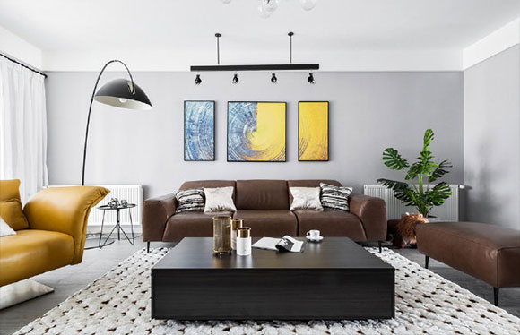 前卫时尚的现代风格装修，原木色与灰色的碰撞，真是太完美了！