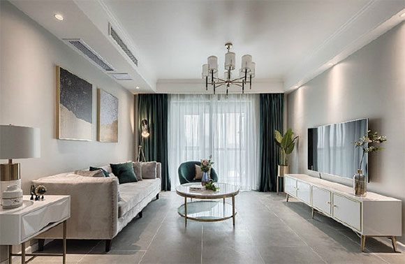 极简的轻奢风三房装修,效果精致格调高雅,小吧台很实用!