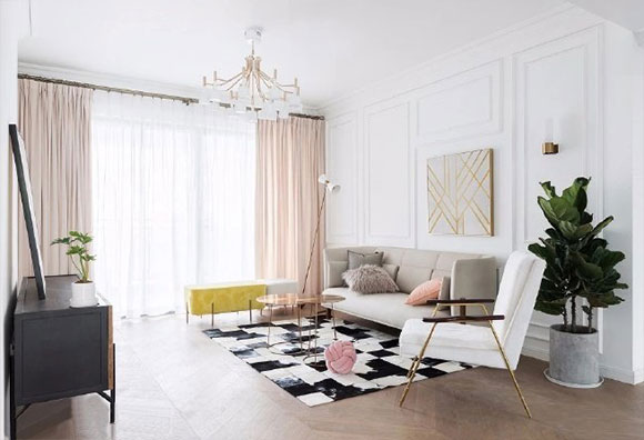 116㎡现代法式风格三房装修，浪漫与而优雅的生活空间！