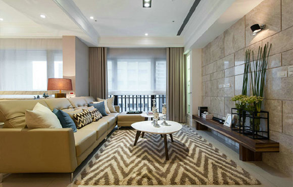 135㎡简约欧式风格装修,客厅隔出小书房,品位优雅与从容!