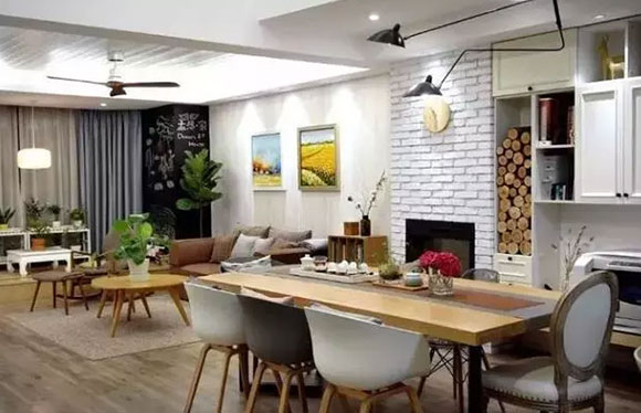 客厅餐厅一体这样装修,家居氛围特别温馨,空间实用更完美!