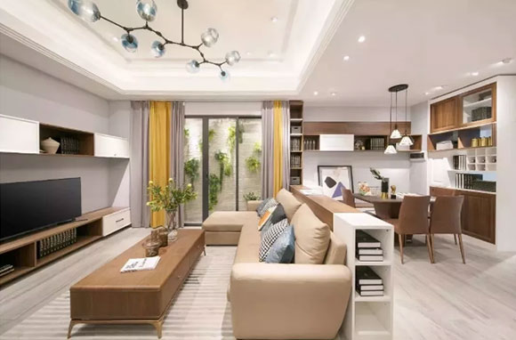 漂亮的客厅隔断装修,矮柜高柜隔断效果真不错,试试吧!