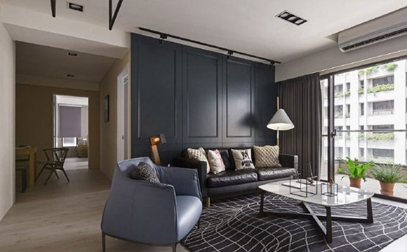 单身公寓装修设计，很另类有个性，砖头电视背景墙真漂亮！