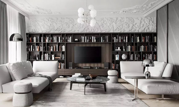 电视背景墙装储物柜，这样设计造型更美观，不装修都要收藏！