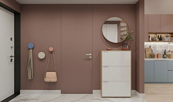 北欧风LOFT装修设计，旋转楼梯造型优雅，这样的粉色真漂亮！