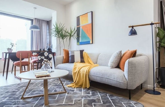 打通阳台改茶室,餐厅里摆张床,特别实用的的简约风格装修!