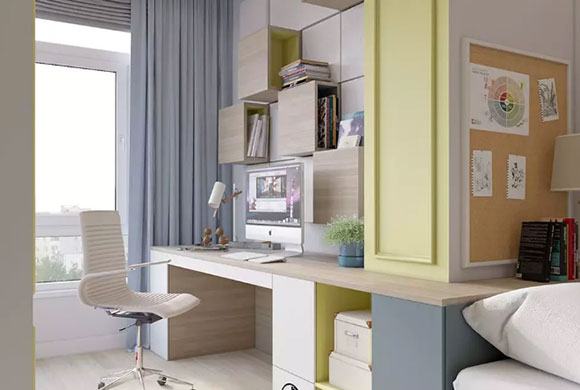 不占地方的书房装修,没有独立书房的看过来,特别实用!