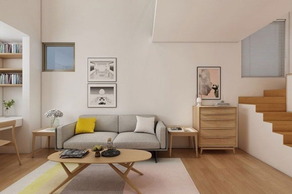 复式公寓装修，兼顾工作与生活，窗台下办公区设计真不错！