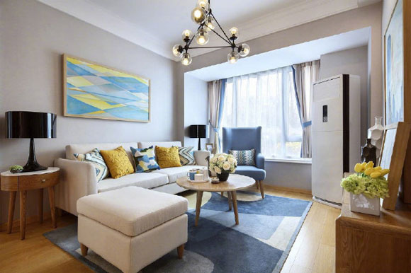 很高级的现代风格设计，灰色墙面原木色地板，效果真漂亮！