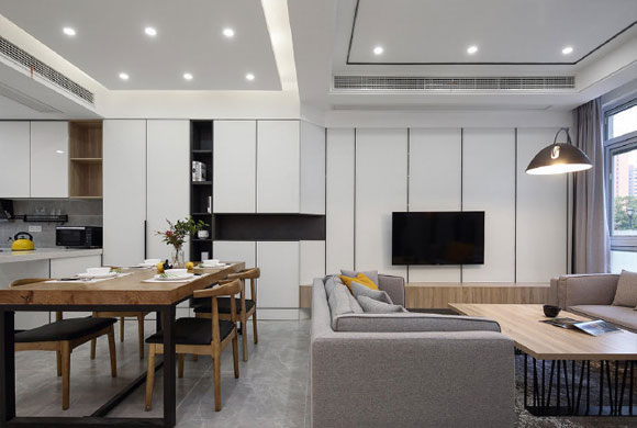 180㎡现代风格装修很时尚，开放式空间设计，尽显大家风范！