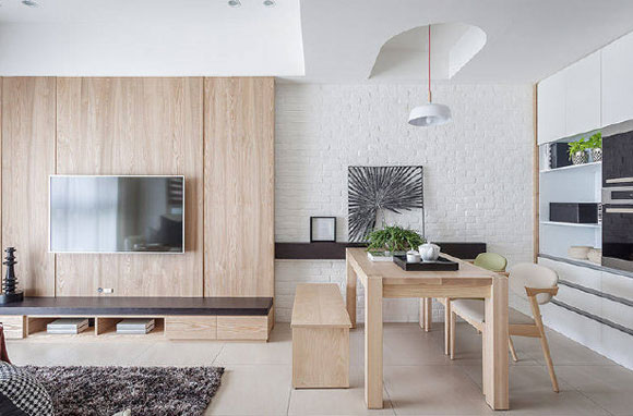 110㎡北欧风装修,木板电视墙,客厅隔出小书房,真心实用!