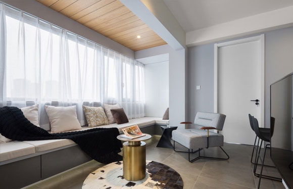 紧凑的小户型空间,打通阳台装飘窗,厨房超薄型橱柜真少见!