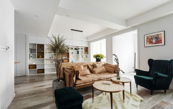 时尚的北欧风装修,大理石背景墙很大气,简洁的卧室特别温馨!