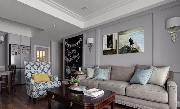 简约美式风格装修,幸福感满满的小户型空间,淳朴亲切很温馨!