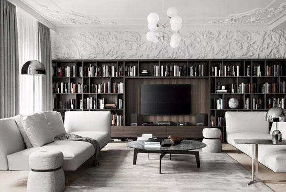 实用的书柜装修设计，有种图书馆的感觉，喜欢藏书的你不要错过！