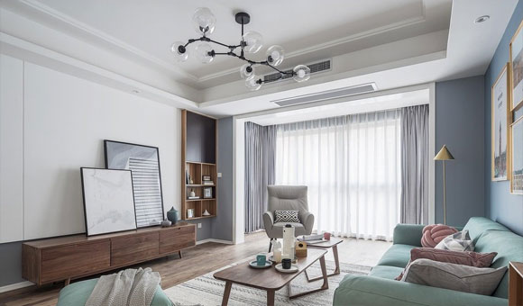 入户装超大鞋柜，打通客厅阳台装衣柜，收纳设计很强大的现代风格装修！