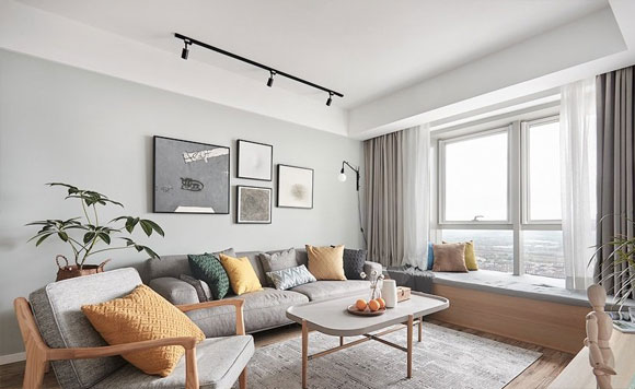 简洁温馨的北欧风装修，客厅装飘窗真实用，全屋设计特别耐看！