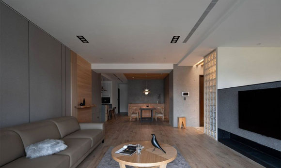 极简现代风格装修，电视背景墙隔出书房，衣帽间装修美极了！