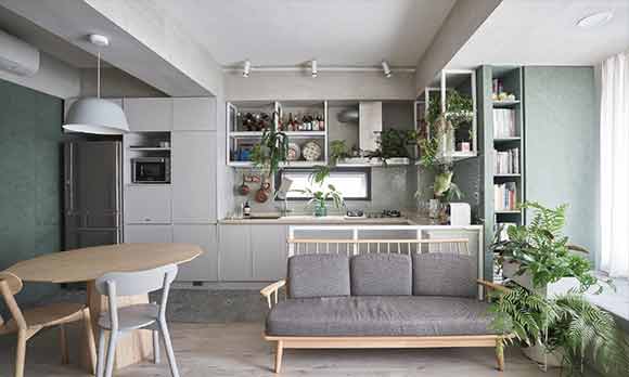 惬意的小户型空间,客餐厅厨房一体,虽然有些紧凑却温馨舒适!